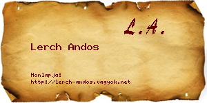 Lerch Andos névjegykártya